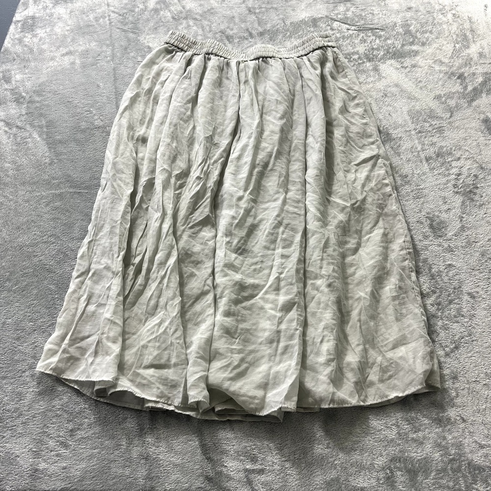 H&M Womens Sheer Crinkle Maxi Skirt Sage Green Large Boho Fairycore Western